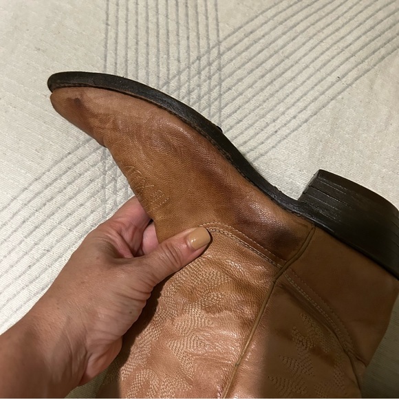 PECOS BILLS Western Cowboy Brown Leather Boot size 6 - Picture 5 of 14